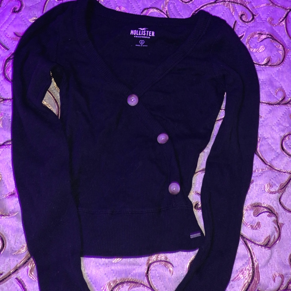 Hollister black waffle top